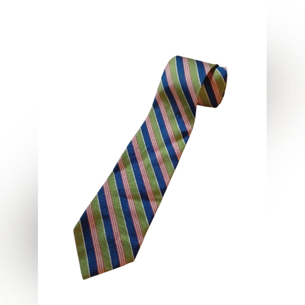Brooks Bothers Makers Silk Tie Pink Green Blue Stripes